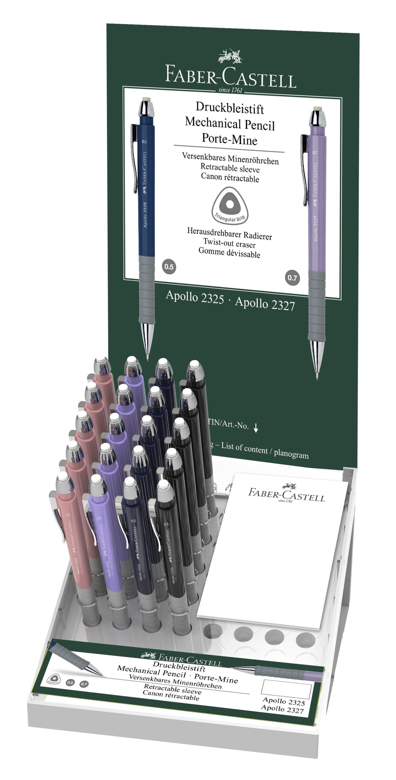 DISPLAY 20 BUC CREION MECANIC 0.5MM APOLLO FABER-CASTELL DISPLAY 20 BUC CREION MECANIC 0.5MM APOLLO FABER-CASTELL